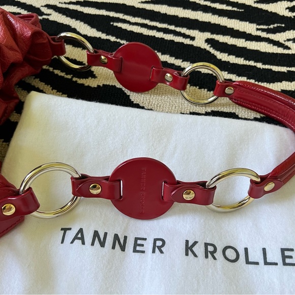 TANNER KROLLE Red Ostrich Shoulder Bag - Picture 7 of 14